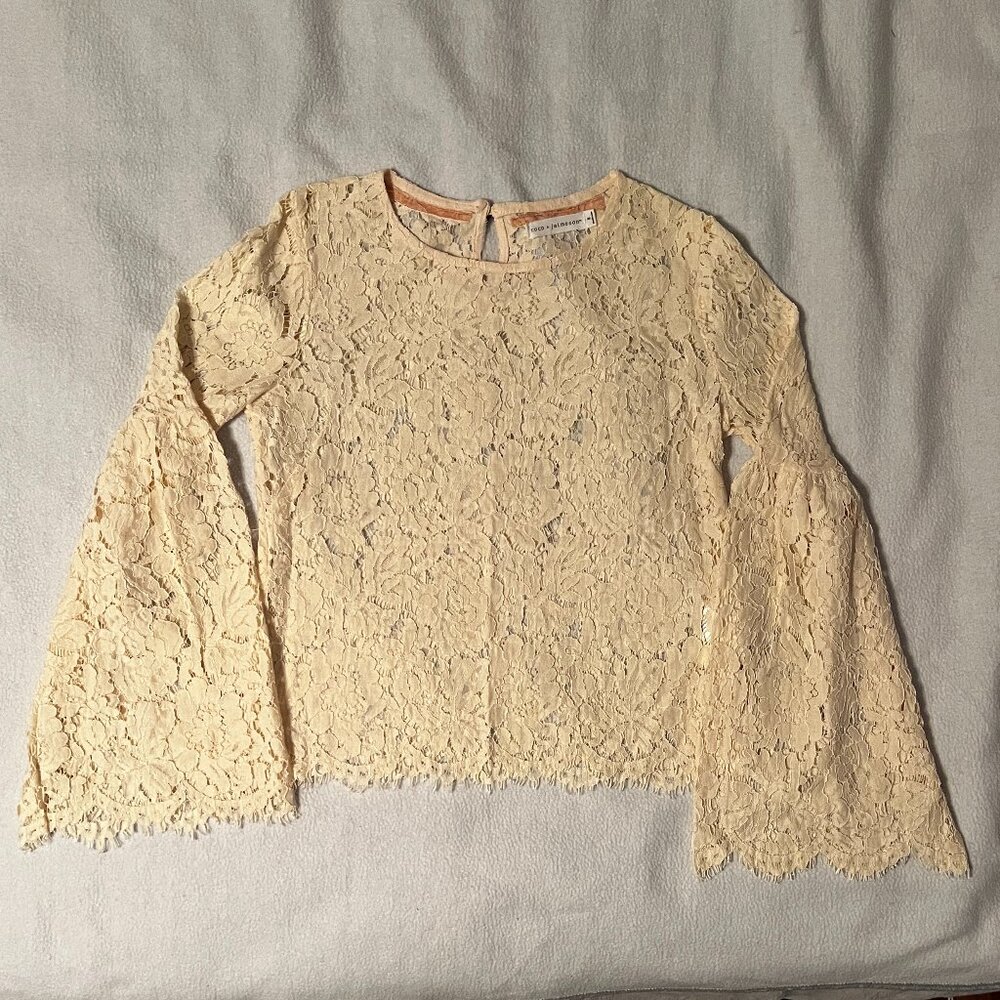 coco + jaimeson - Lace Long Sleeve Top / Size Small